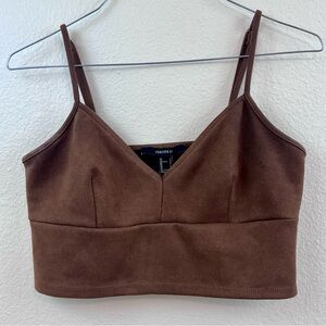 Forever 21 Brown Camisole Top Suede Look Size Large